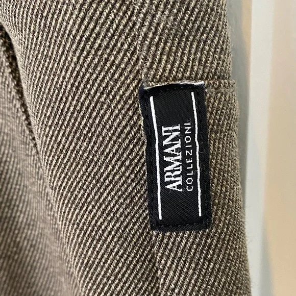 Armani Collezioni Wool Blend Brown Tan Trousers Pants Luxury Designer Minimalist - Picture 2 of 16